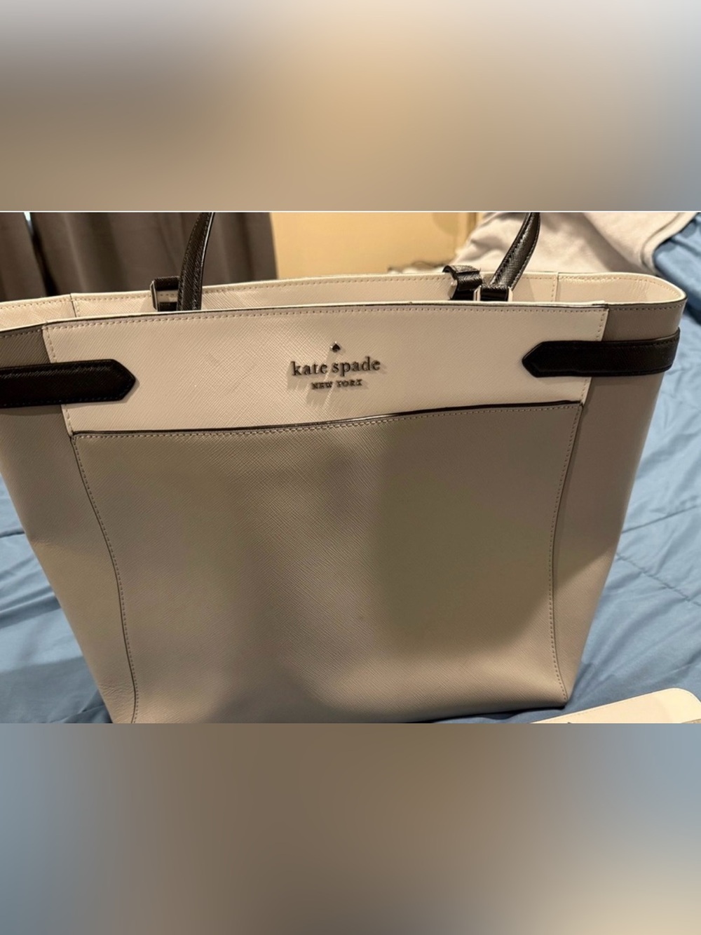 Black white and cream Kate Spade tote bag